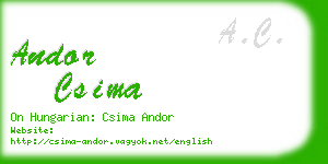 andor csima business card
